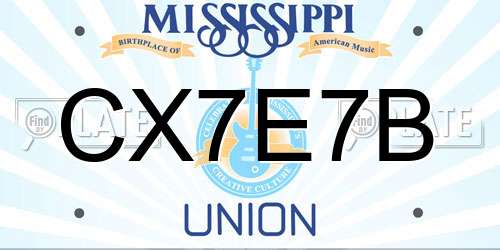 CX7E7B Mississippi License Plate