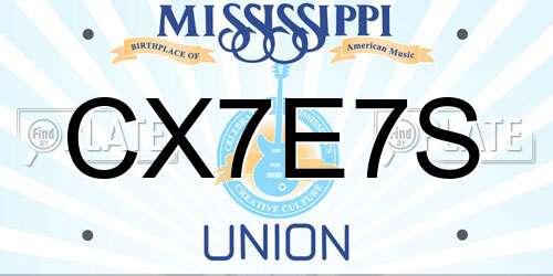 CX7E7S Mississippi License Plate