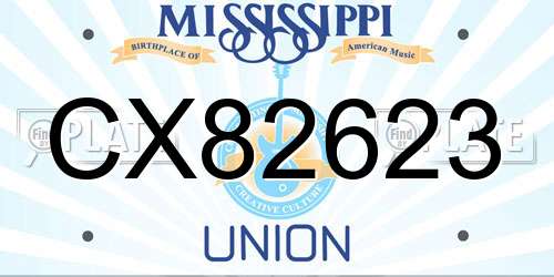 CX82623 Mississippi License Plate