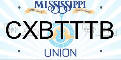 CXBTTTB Mississippi License Plate