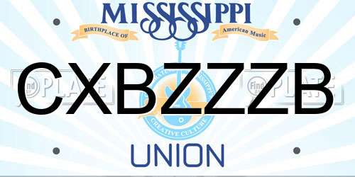 CXBZZZB Mississippi License Plate