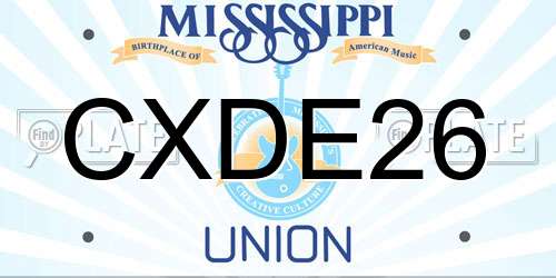 CXDE26 Mississippi License Plate