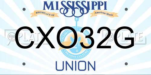 CXO32G Mississippi License Plate