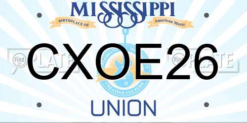 CXOE26 Mississippi License Plate