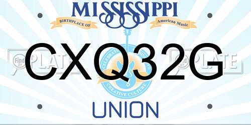 CXQ32G Mississippi License Plate