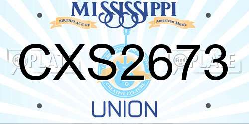 CXS2673 Mississippi License Plate