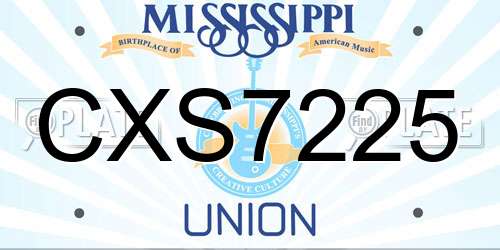 CXS7225 Mississippi License Plate