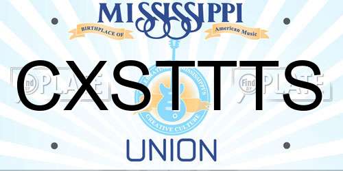 CXSTTTS Mississippi License Plate