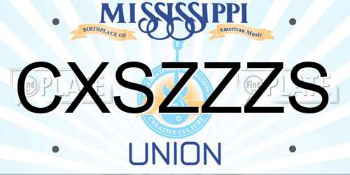 CXSZZZS Mississippi License Plate