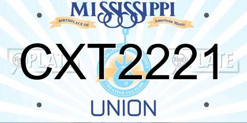CXT2221 Mississippi License Plate