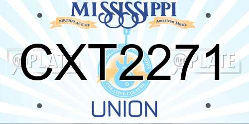 CXT2271 Mississippi License Plate