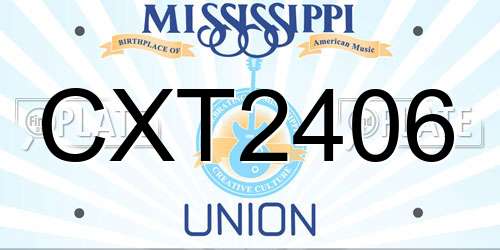 CXT2406 Mississippi License Plate