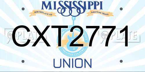 CXT2771 Mississippi License Plate