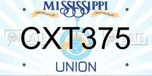 CXT375 Mississippi License Plate