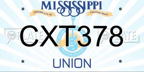 CXT378 Mississippi License Plate
