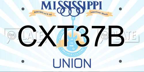 CXT37B Mississippi License Plate
