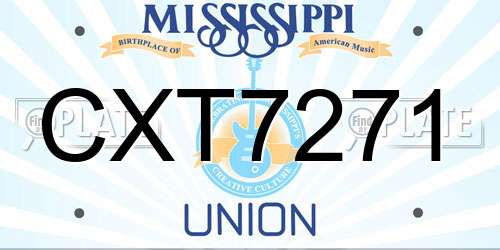 CXT7271 Mississippi License Plate
