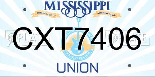 CXT7406 Mississippi License Plate