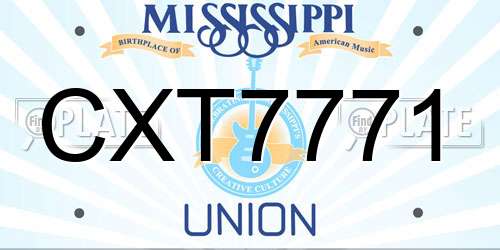 CXT7771 Mississippi License Plate