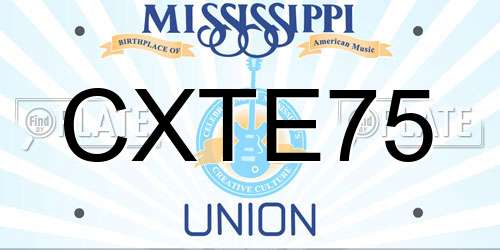 CXTE75 Mississippi License Plate