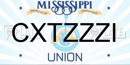 CXTZZZI Mississippi License Plate