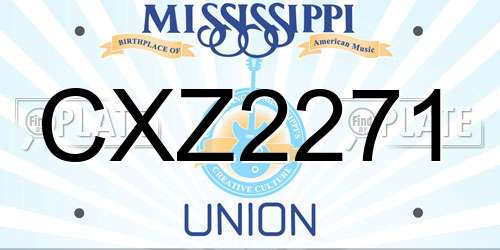 CXZ2271 Mississippi License Plate