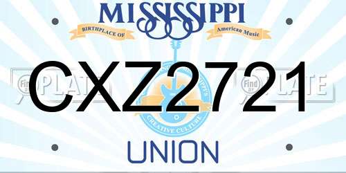 CXZ2721 Mississippi License Plate
