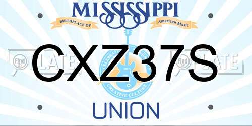 CXZ37S Mississippi License Plate