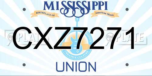 CXZ7271 Mississippi License Plate