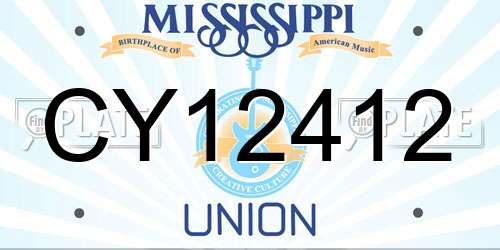 CY12412 Mississippi License Plate