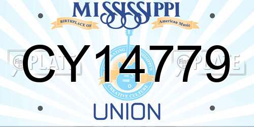 CY14779 Mississippi License Plate