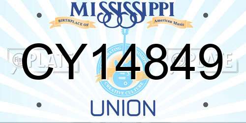 CY14849 Mississippi License Plate