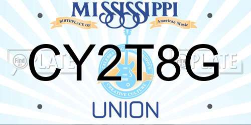 CY2T8G Mississippi License Plate