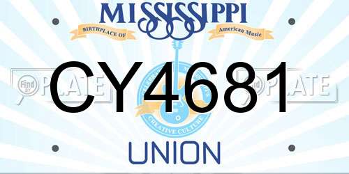 CY4681 Mississippi License Plate