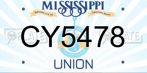 CY5478 Mississippi License Plate