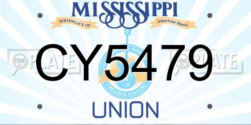 CY5479 Mississippi License Plate