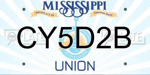 CY5D2B Mississippi License Plate