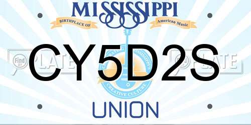 CY5D2S Mississippi License Plate