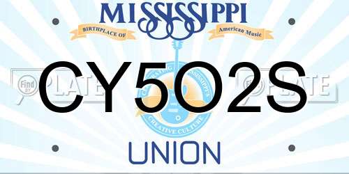 CY5O2S Mississippi License Plate
