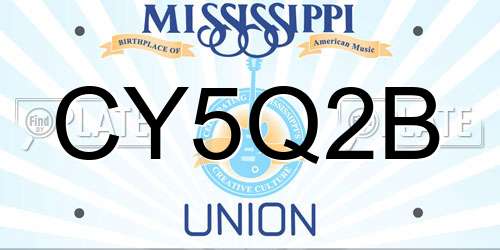 CY5Q2B Mississippi License Plate