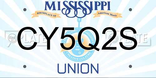 CY5Q2S Mississippi License Plate