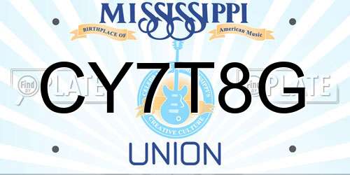 CY7T8G Mississippi License Plate