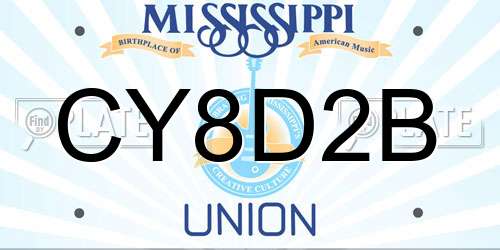 CY8D2B Mississippi License Plate