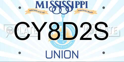 CY8D2S Mississippi License Plate