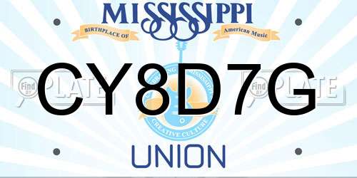 CY8D7G Mississippi License Plate