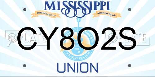 CY8O2S Mississippi License Plate