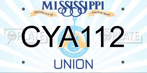 CYA112 Mississippi License Plate