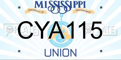 CYA115 Mississippi License Plate