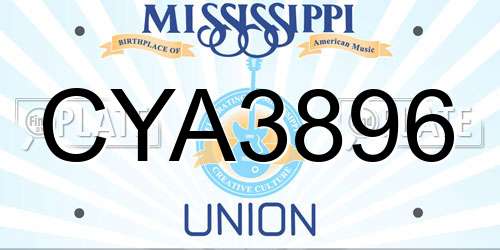 CYA3896 Mississippi License Plate