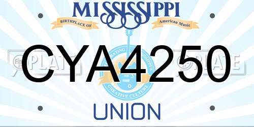 CYA4250 Mississippi License Plate